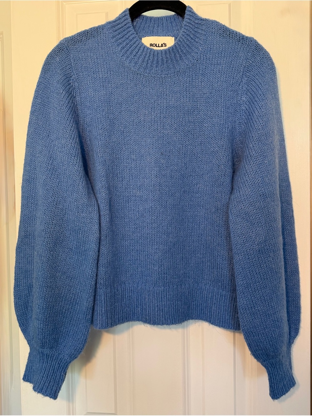 ROLLA'S Light Blue Crewneck Sweater with Balloon Sleeves